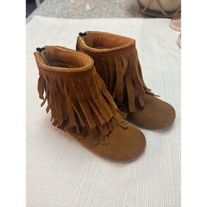 Monkey Feet Brown Fringe Boots Size 18-24 Months